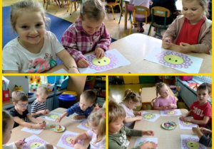 Wykonanie uśmiechniętej pracy plastycznej.