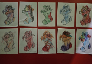 Obrazki pokolorowane przez maluszki.