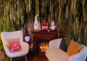 W domku Św. Mikołaja.