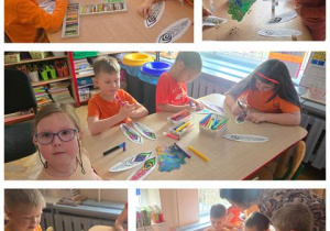 prace plastyczne przy stoliczkach