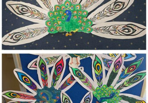 kolorowe pawie dzieci - wystawa prac