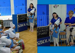 Smerf Nauczyciel i Abecadło.
