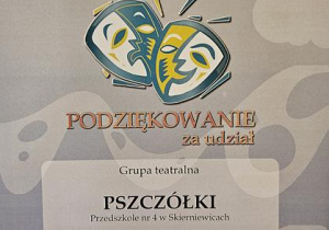 Podziękowanie za udział w Festiwalu Teatrów Jednego Wiersza 2024