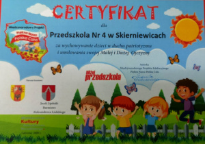 Certyfikat za udział w projekcie "Piękna Nasza Polska Cała" 2019/2020